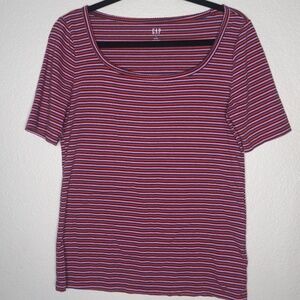 Gap Feather T - Large - Pink/Blue/Maroon stripes